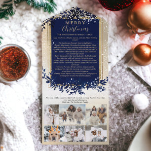 Year review gold navy Merry Christmas 6 photos All In One Invitation