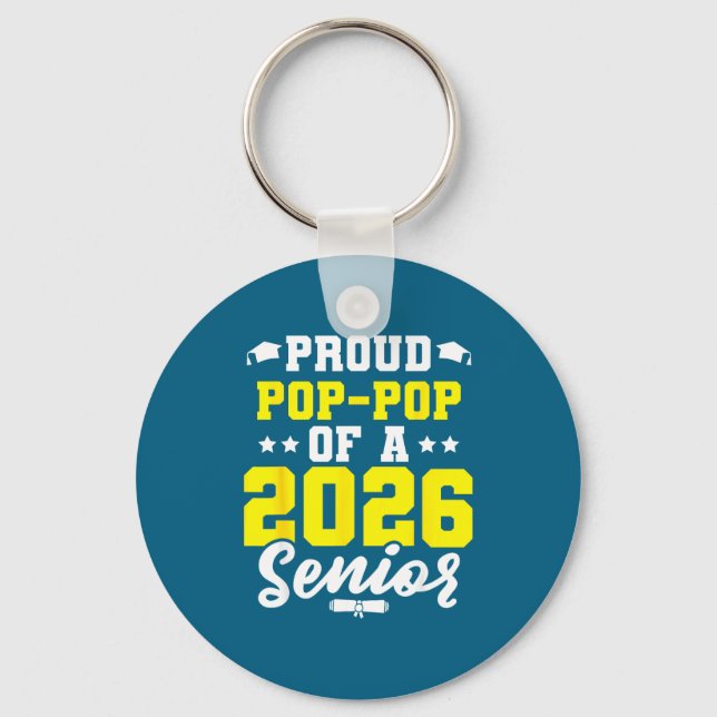 Year Shirt Class Senior Graduate Proud Pop Key Ring (Front)