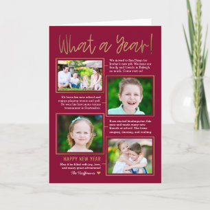 Year Summary Editable Colour New Year Photo Card