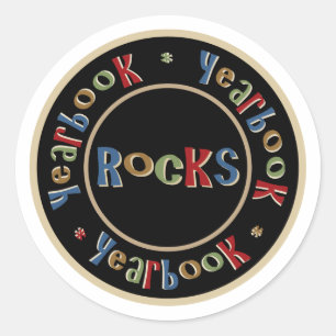Yearbook Rocks Classic Round Sticker