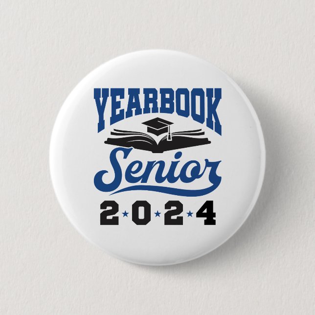 Yearbook Senior 2024  6 Cm Round Badge (Front)