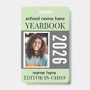 Yearbook Staff Badge Fully Customizable ID Badge