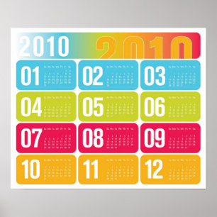 Yearly 2010 Calendar Poster