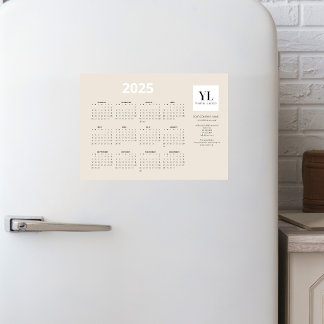 Yearly 2025 Calendar Business Logo Magnetic Card