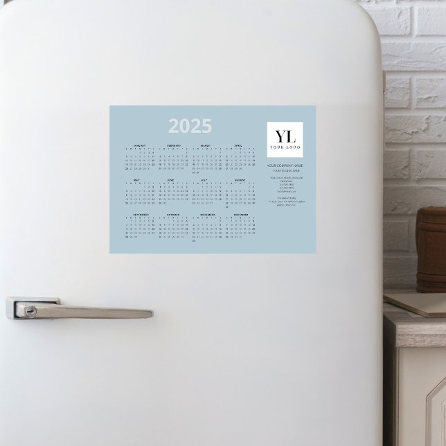 Yearly 2025 Calendar Business Logo Magnetic Card (Creator Uploaded)