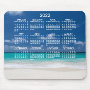 Yearly Beach Calendar 2022 Mousepads Add Photo