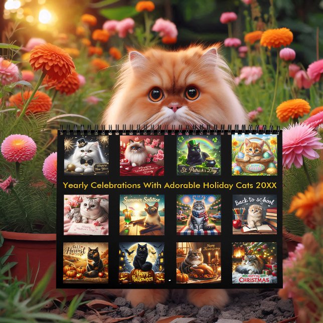 Yearly Celebrations Adorable Holiday Cats 20XX Calendar (Creator Uploaded)