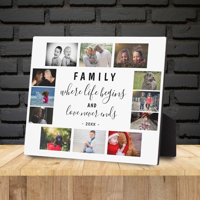 Yearly Family Keepsake Saying 12 Photo Collage Plaque (Creator Uploaded)
