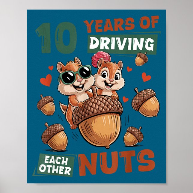 Years 10th Wedding Anniversary 10 Couple Poster (Front)