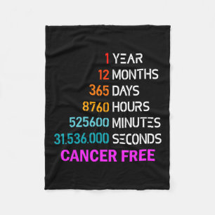 Years Cancer Free Gifts 1 Year Breast Cancer Survi Fleece Blanket