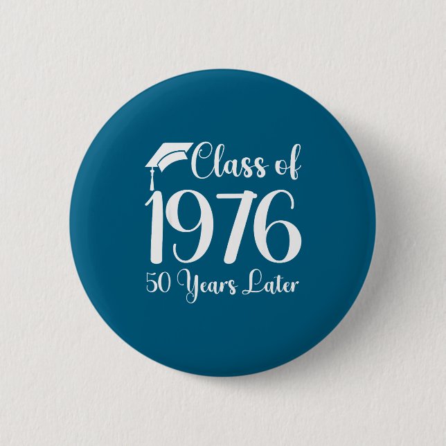 Years Class Reunion 1976 50 Later 6 Cm Round Badge (Front)