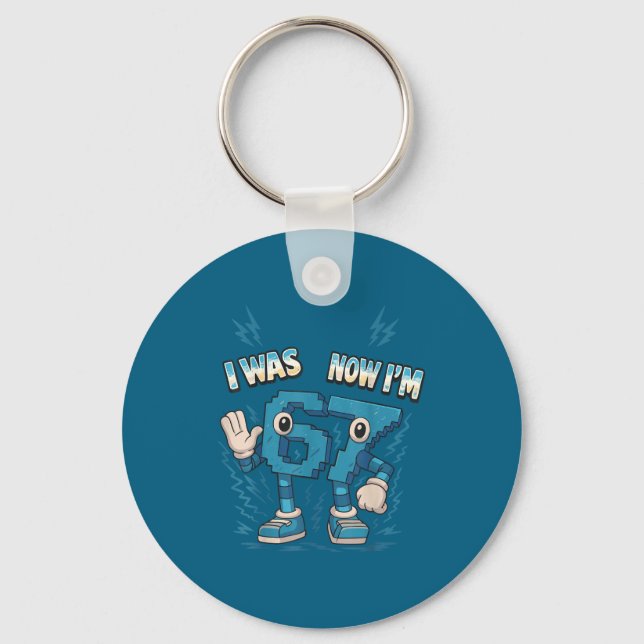 Years Meme 67 6 7 Old Key Ring (Front)