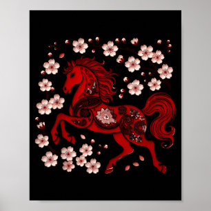 Years Of The Horse Lunar Zodiac Happy Chinese New Poster