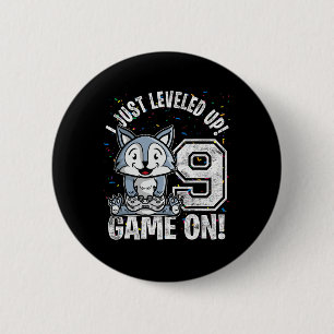 Years Old 9th Birthday Wolf Boy Girl Gifts Video G 6 Cm Round Badge