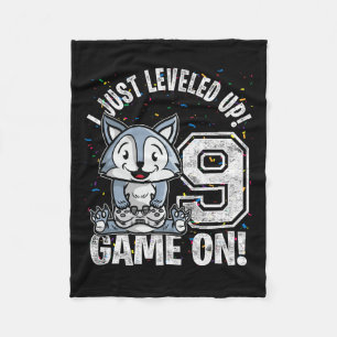 Years Old 9th Birthday Wolf Boy Girl Gifts Video G Fleece Blanket