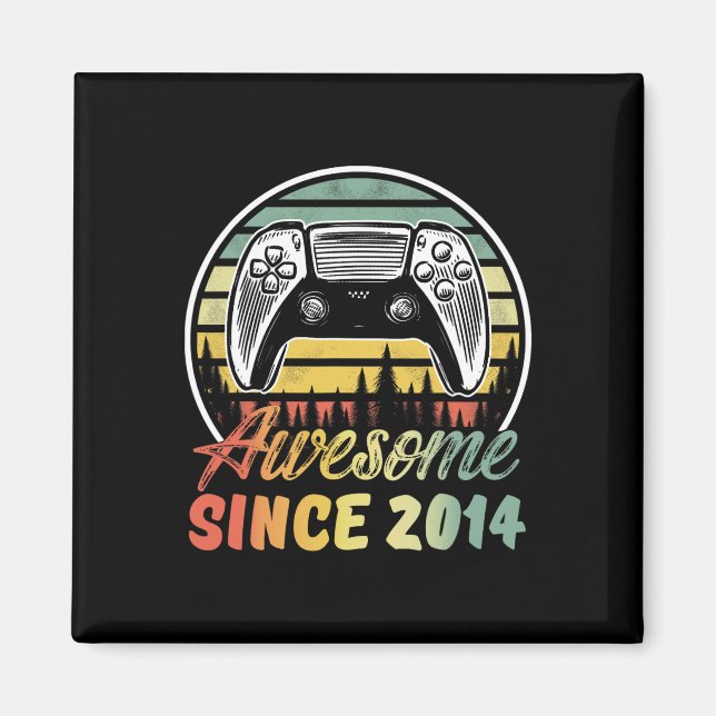 Years Old Boy Awesome Since 2014 Video Game 9th Bi Magnet (Front)