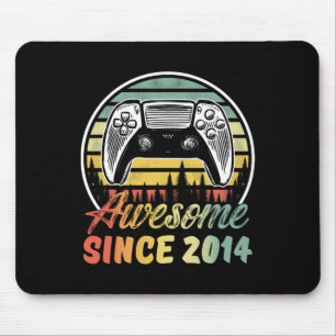 Years Old Boy Awesome Since 2014 Video Game 9th Bi Mouse Pad