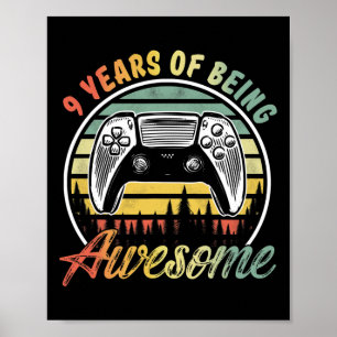 Years Old Boy Birthday Being Awesome Video Game  Poster
