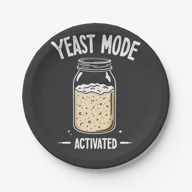 Yeast Mode Activated Baking Cooking Chef  Paper Plate (Front)