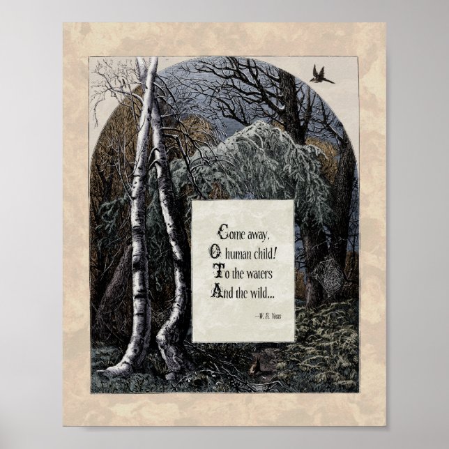 Yeats "The Stolen Child" Victorian Art Poem 8x10 Poster (Front)