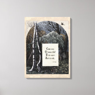 Yeats "The Stolen Child" Victorian Poem Art Canvas Print