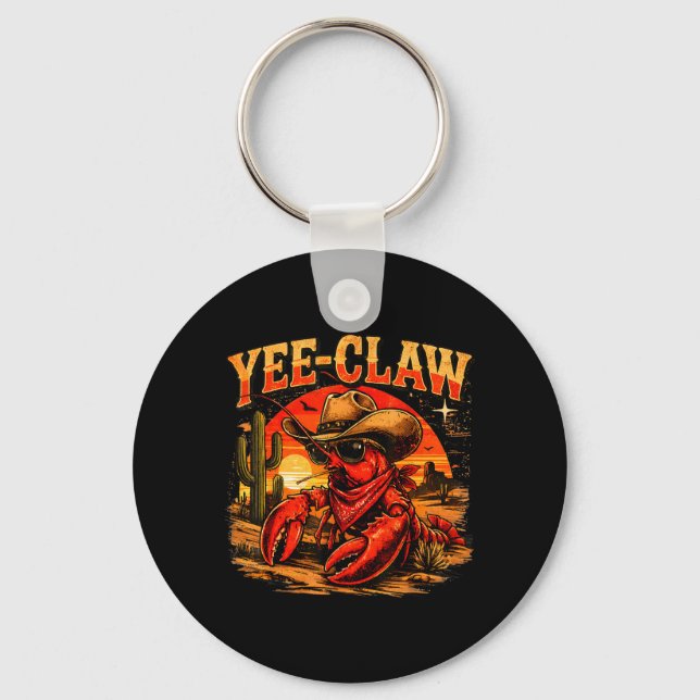 Yee Claw Funny Crawfish Cajun Seafood Festival Key Ring (Front)