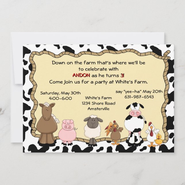 Yee-Ha Farm Invitation (Front)
