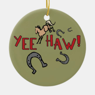 Yee Haw Bucking Horse Ceramic Tree Decoration