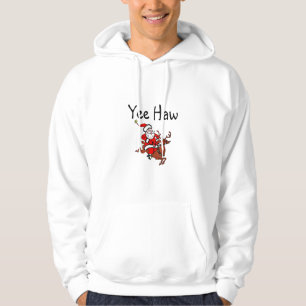 Yee Haw Christmas Cowboy Santa Claus Hoodie