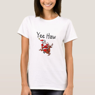 Yee Haw Christmas Cowboy Santa Claus T-Shirt