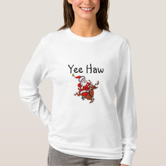 Yee Haw Christmas Cowboy Santa Claus T-Shirt