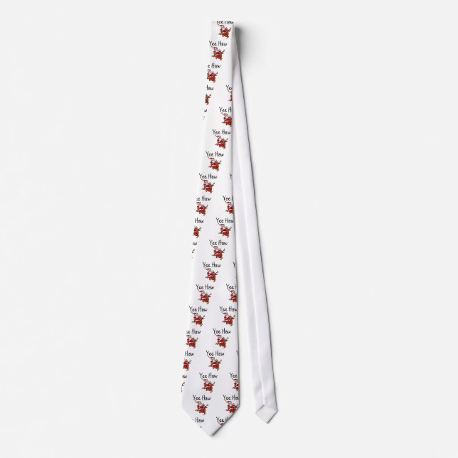 Yee Haw Christmas Cowboy Santa Claus Tie (Front)