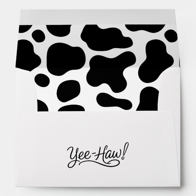 Yee Haw Cow Print Nash Bash Nashville Bachelorette Envelope (Back (Bottom))