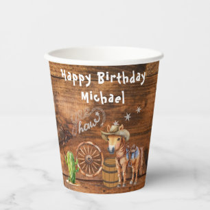 Yee Haw Cowboy Rodeo Saddle Up Paper cup