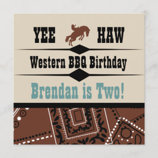 Yee Haw Cowgirl Cowboy Western Birthday Invite
