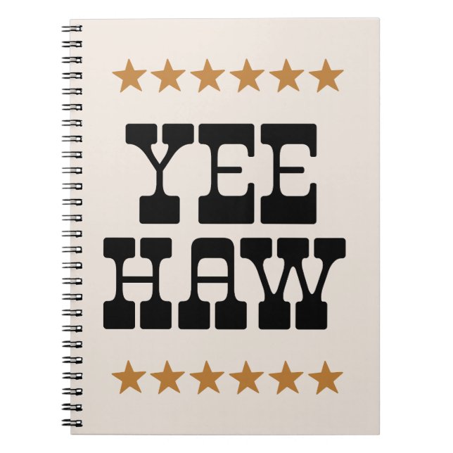 Yee Haw groovy lettering Notebook (Front)