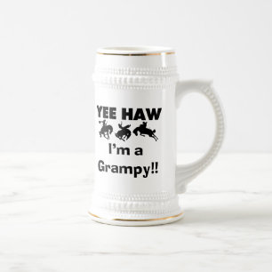 Yee Haw I'm a Grampy T-shirts and Gifts Beer Stein