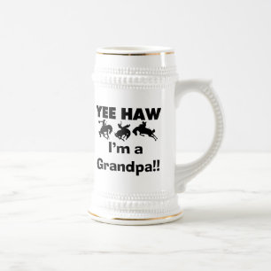 Yee Haw I'm a Grandpa T-shirts and Gifts Beer Stein