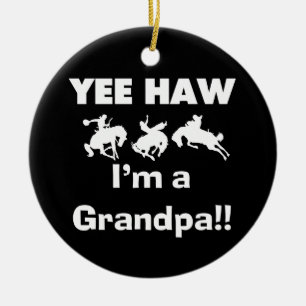 Yee Haw I'm a Grandpa T-shirts and Gifts Ceramic Tree Decoration