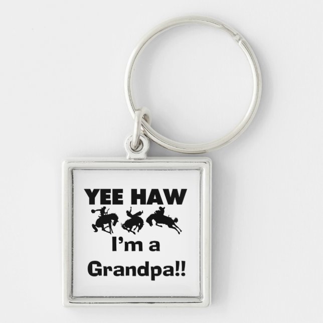 Yee Haw I'm a Grandpa T-shirts and Gifts Key Ring (Front)