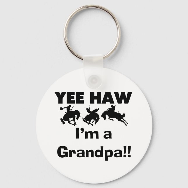 Yee Haw I'm a Grandpa T-shirts and Gifts Key Ring (Front)