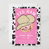 Yee Haw Pink Cowgirl Disco Rodeo 30th Birthday