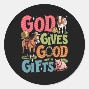 Yee Haw Vbs 2025 Animal Farm Vacation Bible School Classic Round Sticker