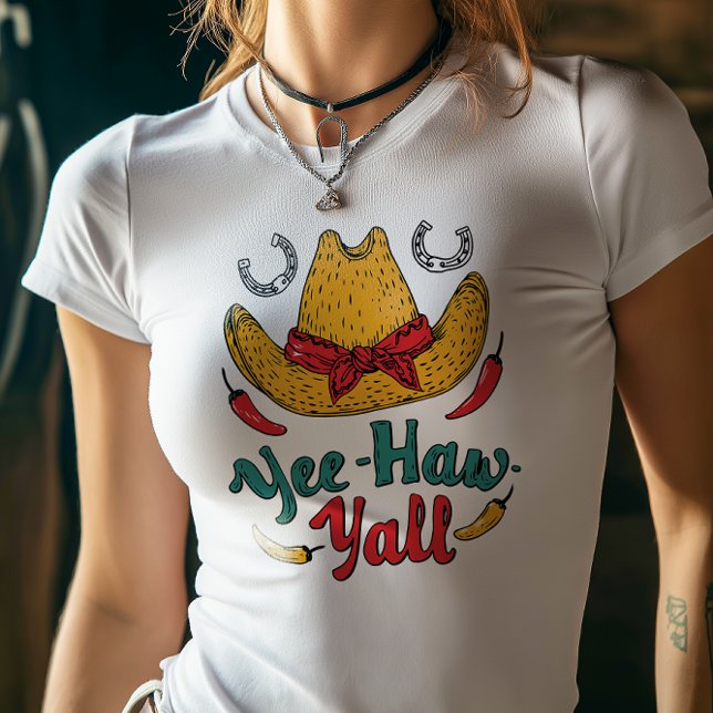 Yee Haw Y’all Cowgirl Hat Design Tri-Blend Shirt (Creator Uploaded)