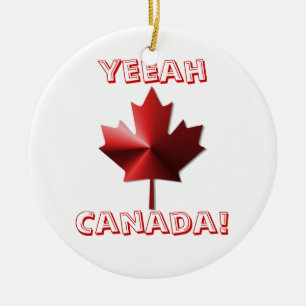 Yeeah Canada Flag Maple Leaf Ornament