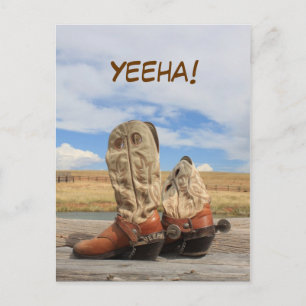 Yeeha! Western Boot Postcard