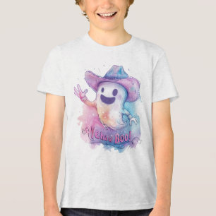 Yeehaw Boo Cowboy Ghost Halloween T-Shirt – Funny Tri-Blend Shirt