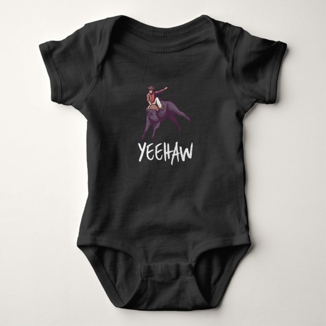 Yeehaw - Bull Riding Baby Bodysuit (Front)