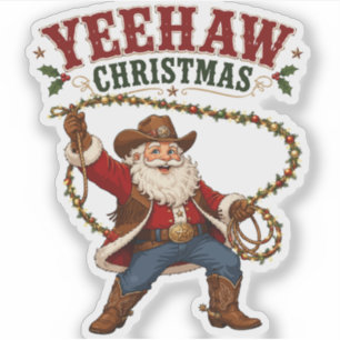 Yeehaw Christmas Cowboy Santa
