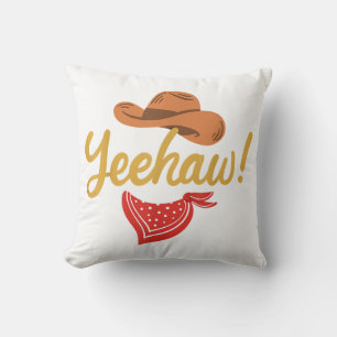 Yeehaw Cowboy Cowgirl Western Country Rodeo Cushion